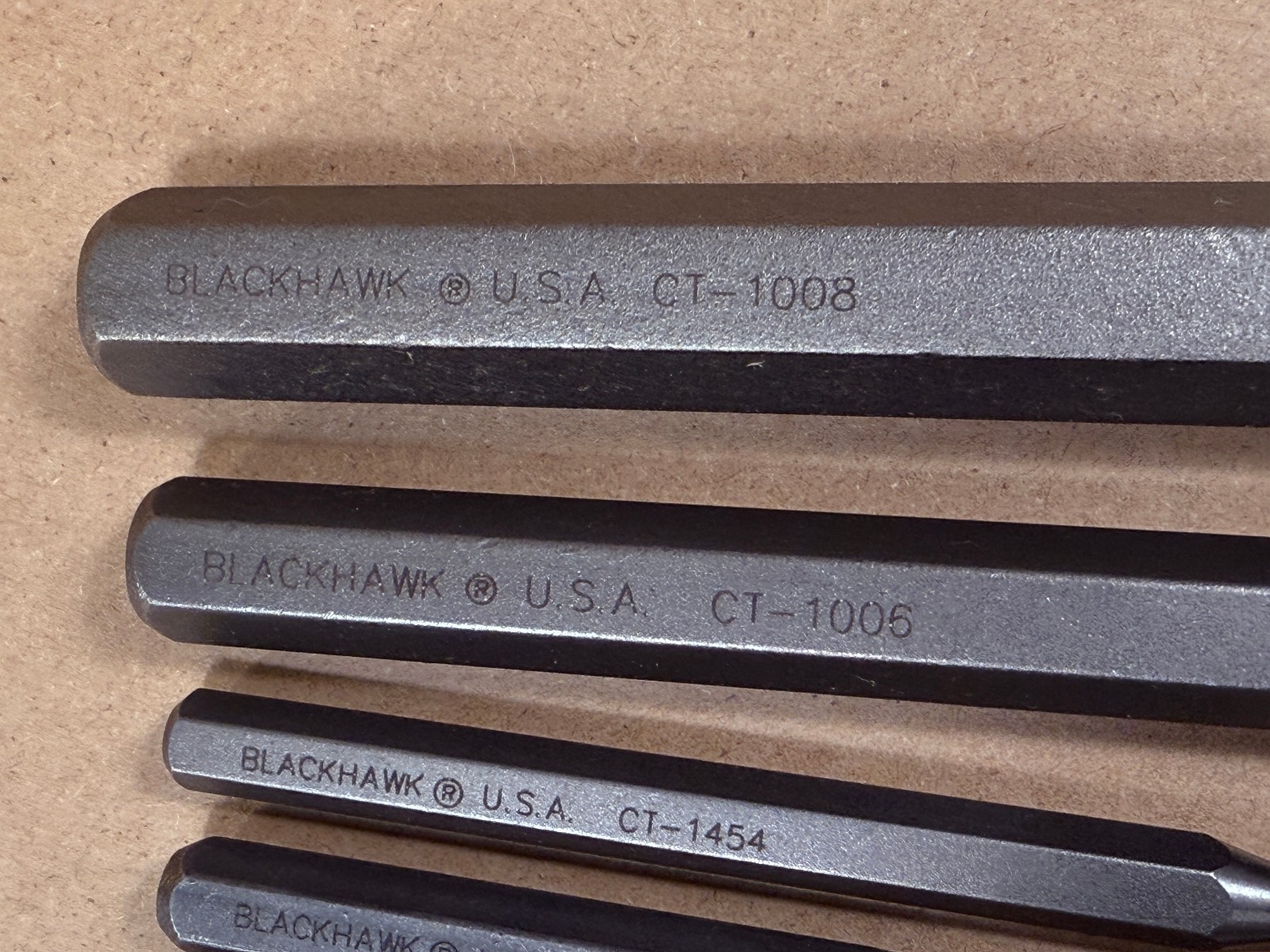 New - 5 Piece Blackhawk USA Aligning & Drive Punch Pin + Cold Chisels -FREE SHIP