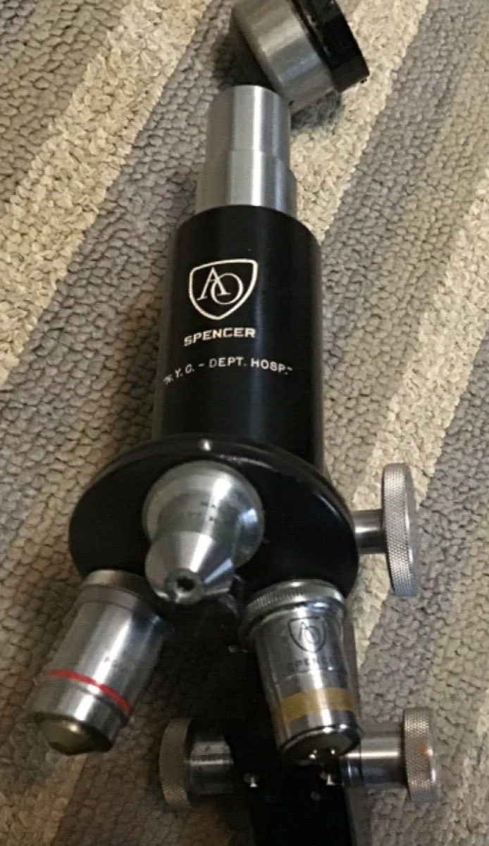 Old AO Spenser Microscope~Queens Hospital Center New York,NY~Rare Science Device