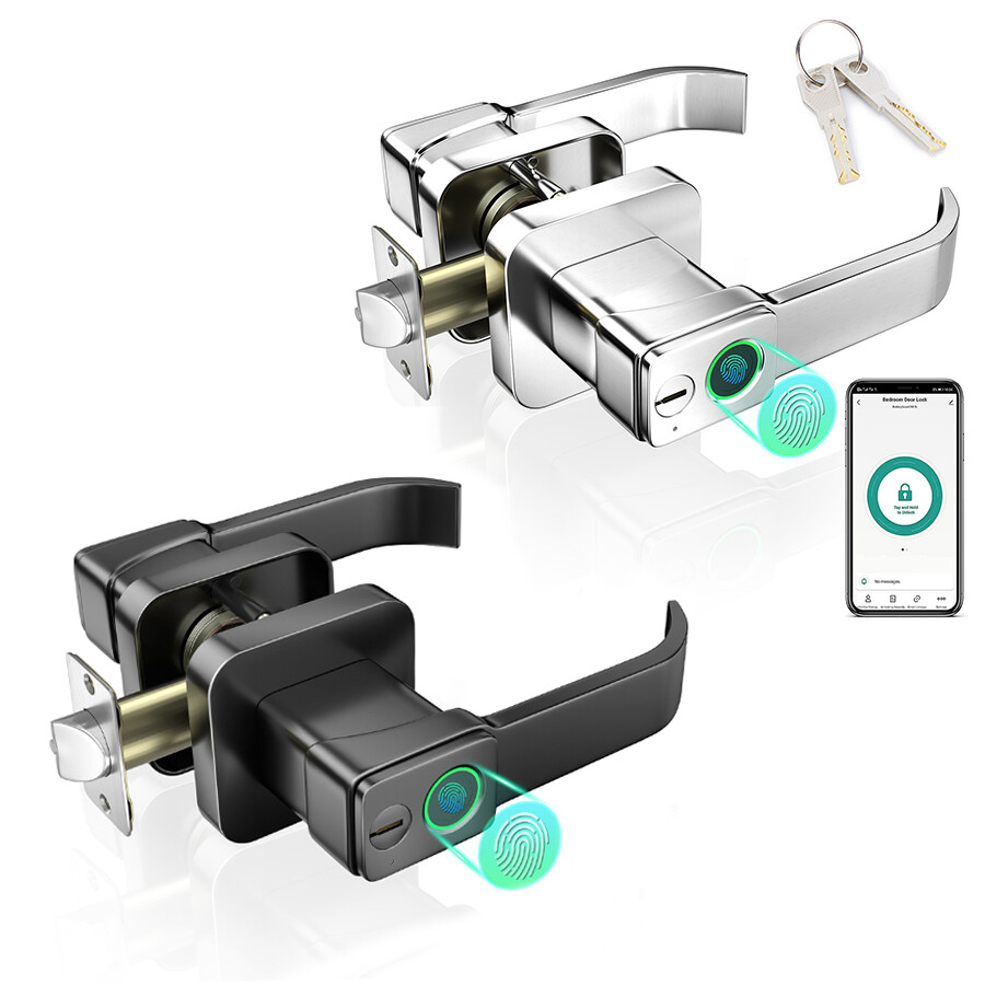 Fingerprint Smart Door Lock with Handle Biometric Electronic Deadbolt Bluetooth