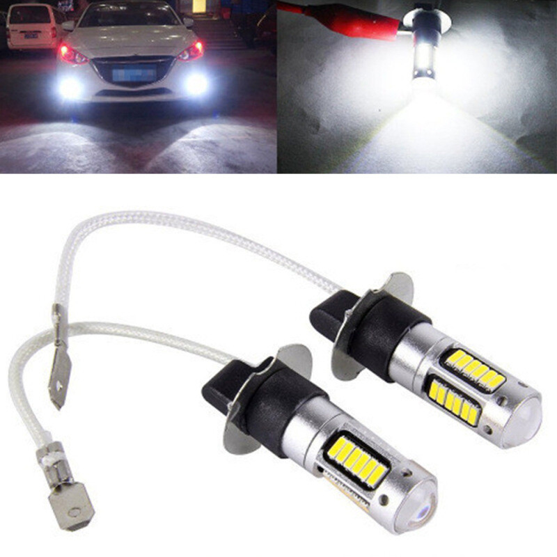 2PCS H3 LED Fog Driving Light Bulbs Conversion Kit Super Bright DRL 6000K White