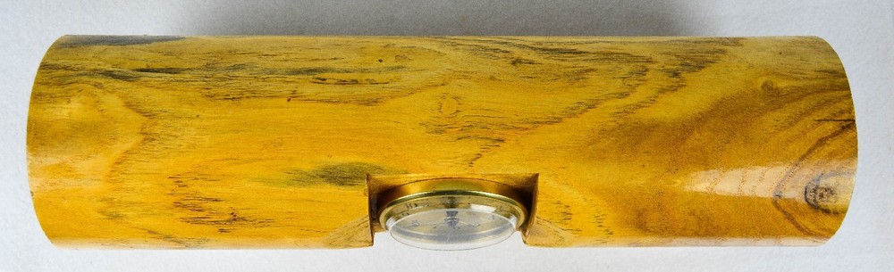 Maple Wood Log Table Clock Battery Rustic Marble Long Shelf Cabin Nice Vintage