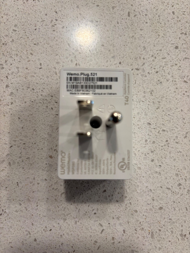 WeMo WiFi Smart Plug 120V - White