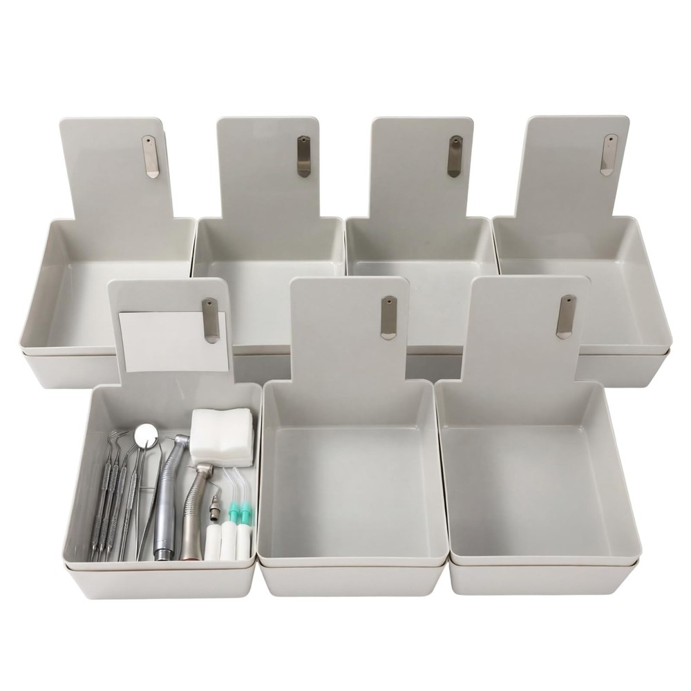 Tioncy 14 Pack Dental Working Lab Pan, Dental Lab Work Case, Medium Plastic P...
