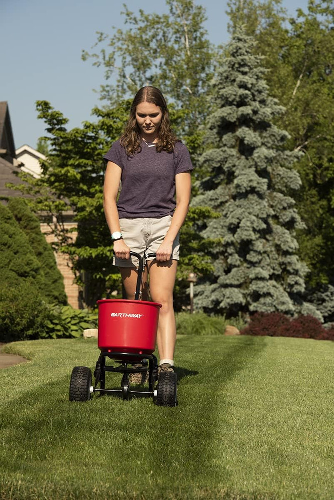 Fertilizer Spreader Grass Seed Ice Dispenser 40Lb Hopper Capacity