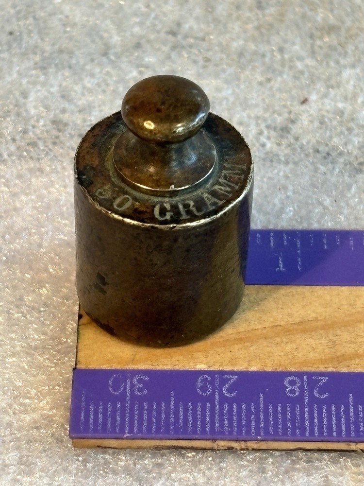 50g Replacement Solid Brass Scale Weight Vintage Marked MF