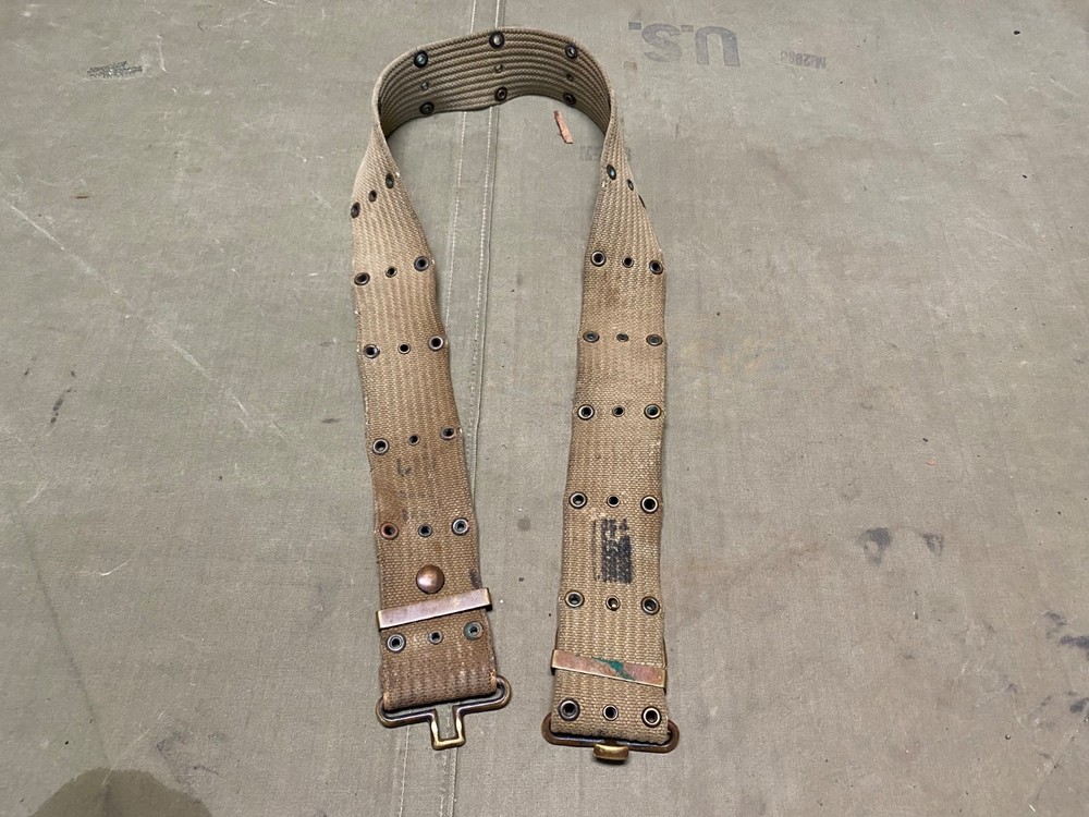 ORIGINAL WWII US ARMY M1942 PISTOL AMMO EQUIPMENT FIELD BELT-OD#3