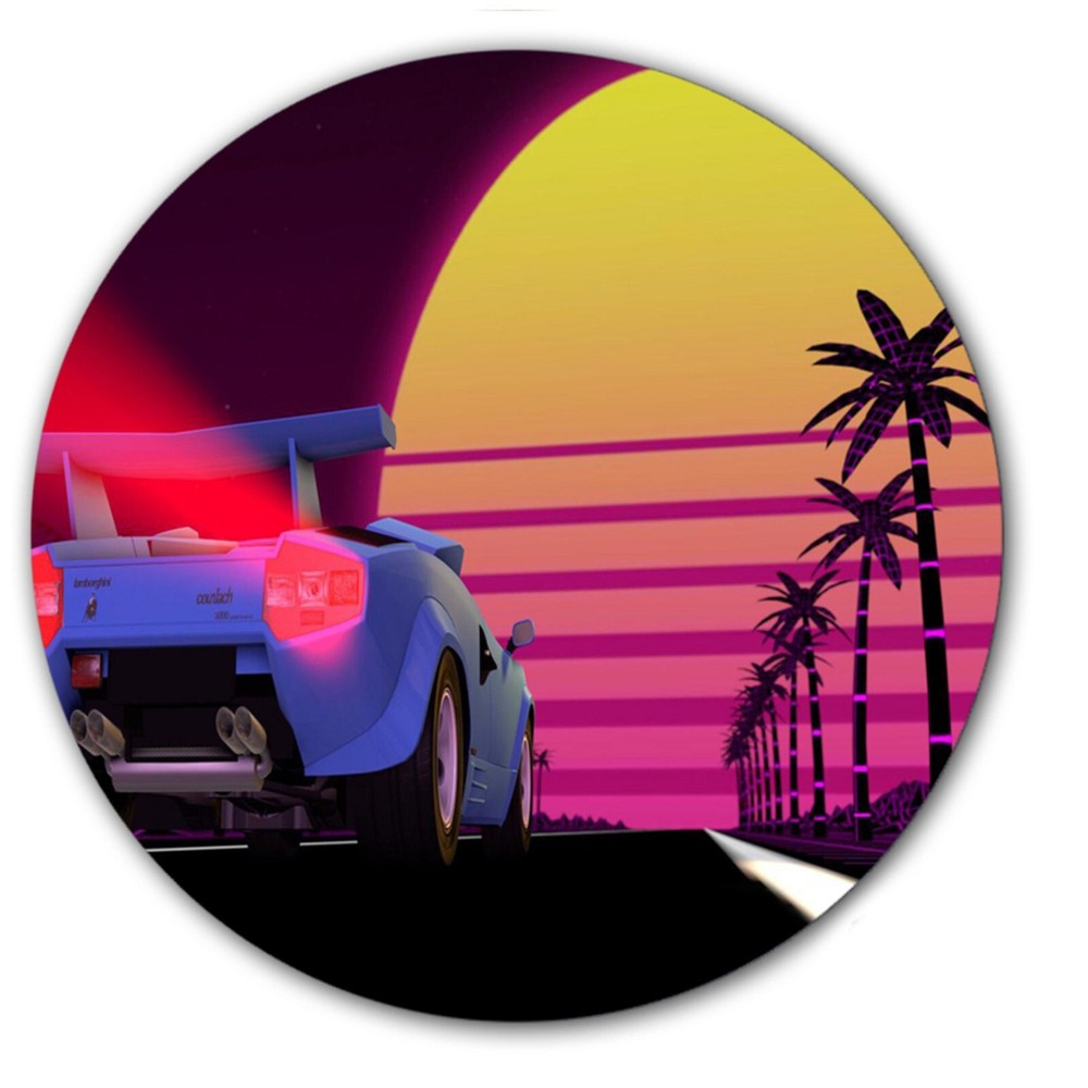 Synthwave Sun #3 Slipmat Turntable 12" LP Record Player, DJ Audiophile