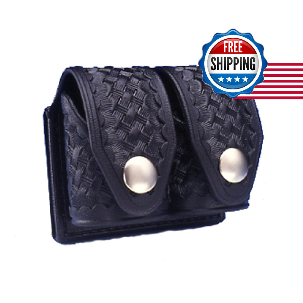 HKS 203M-BW Double Speedloader Case Black Medium Basketweave