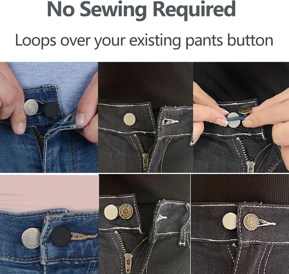 12PCS Button Extenders for Jeans, KAJUDA Pants Extender - Assorted