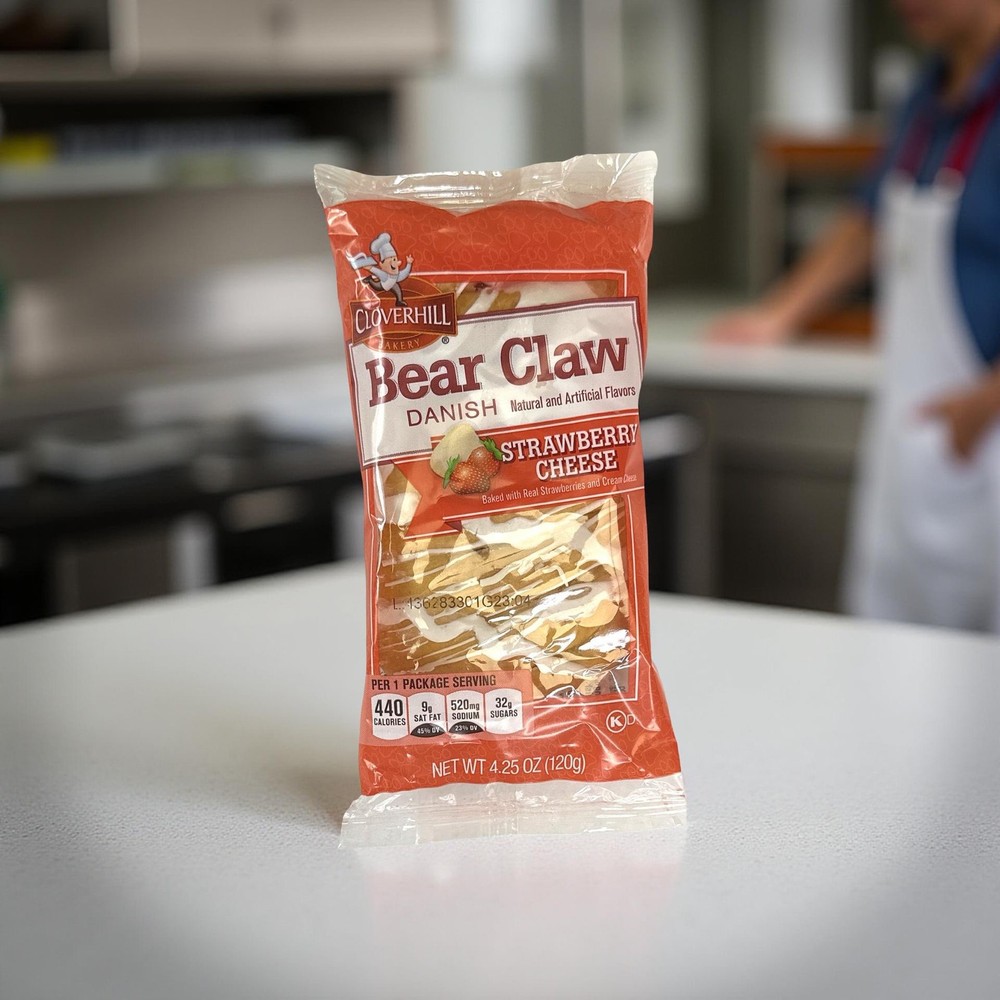 Cloverhill Strawberry Bear Claws | Individually Packaged | 12 Pack