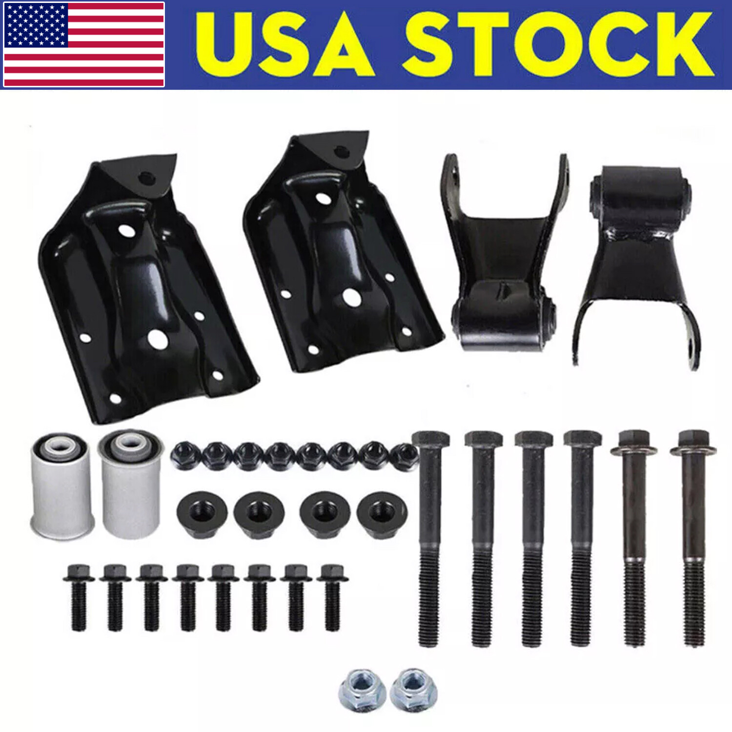 Rear Leaf Spring Hanger Bracket and Shackle Kit For Chevy Silverado GMC Sierra
