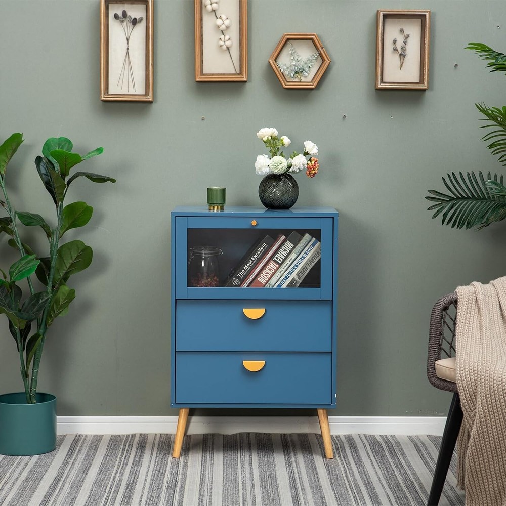Accent Storage Cabinet Decorative Cabinet Buffet & Sideboard with 2 Drawer