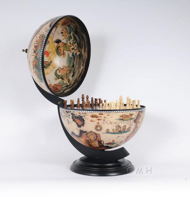 White Globe 13 inches with chess holder