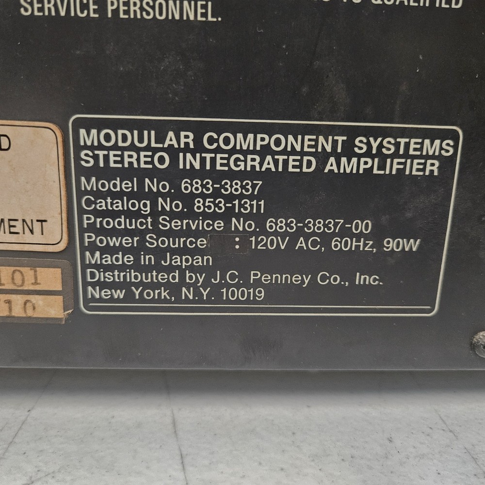 Vintage MCS Component System Stereo Integrated Amplifier 3837