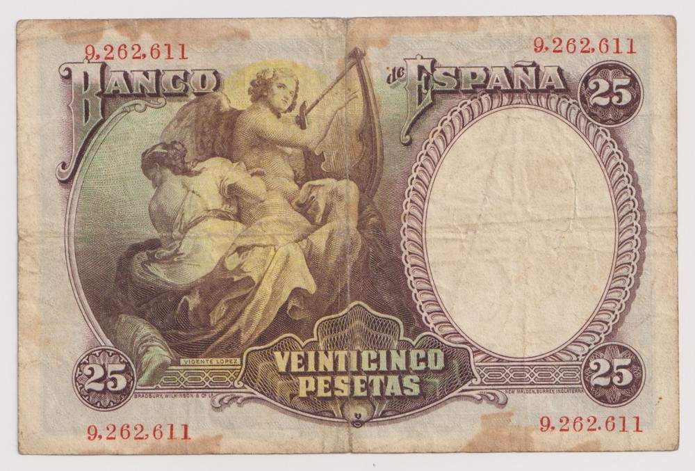 Spain 25 Festas, year 1931 Banknotes