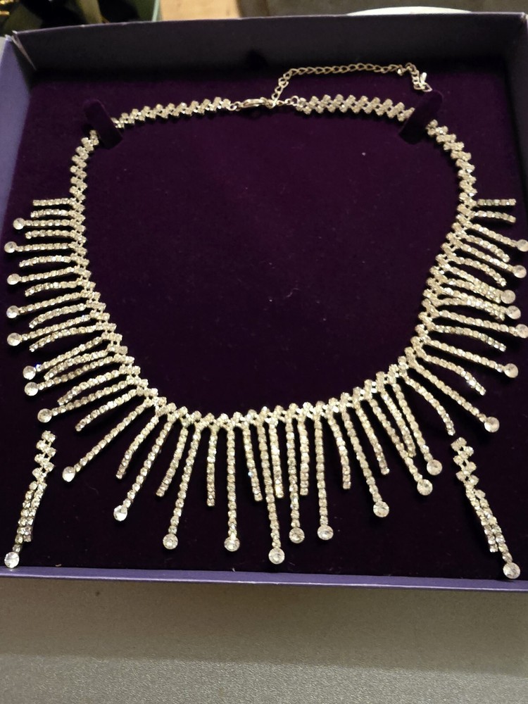 diamonte necklace and earring set