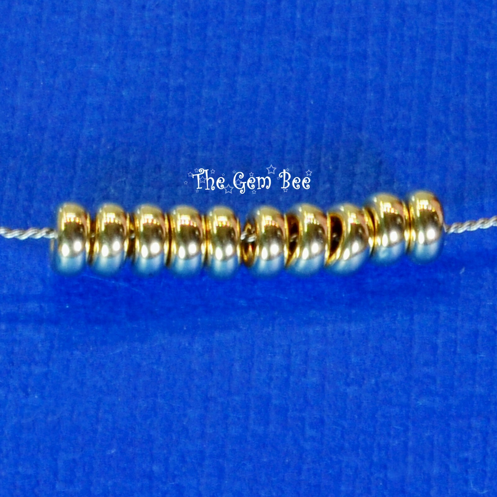3.2mm 14k Solid Gold Smooth Donut Rondelle Bead Spacer (10)