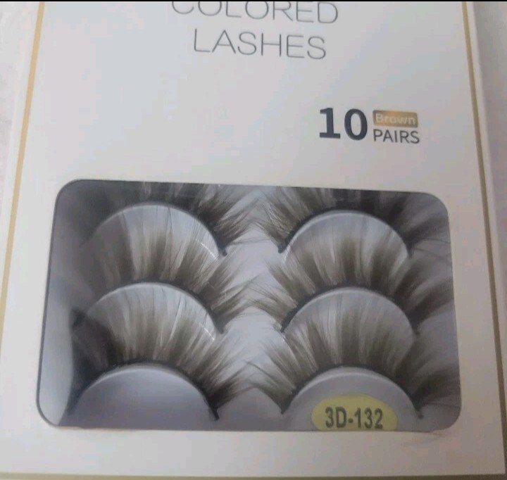Daoder Colored Lashes 10 Pairs Brown New In Box