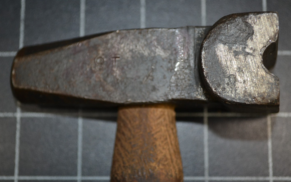 WARREN TOOLS - 1/2" - BLACKSMITH TOP SWAGE HAMMER - ALL ORIGINAL WITH HANDLE