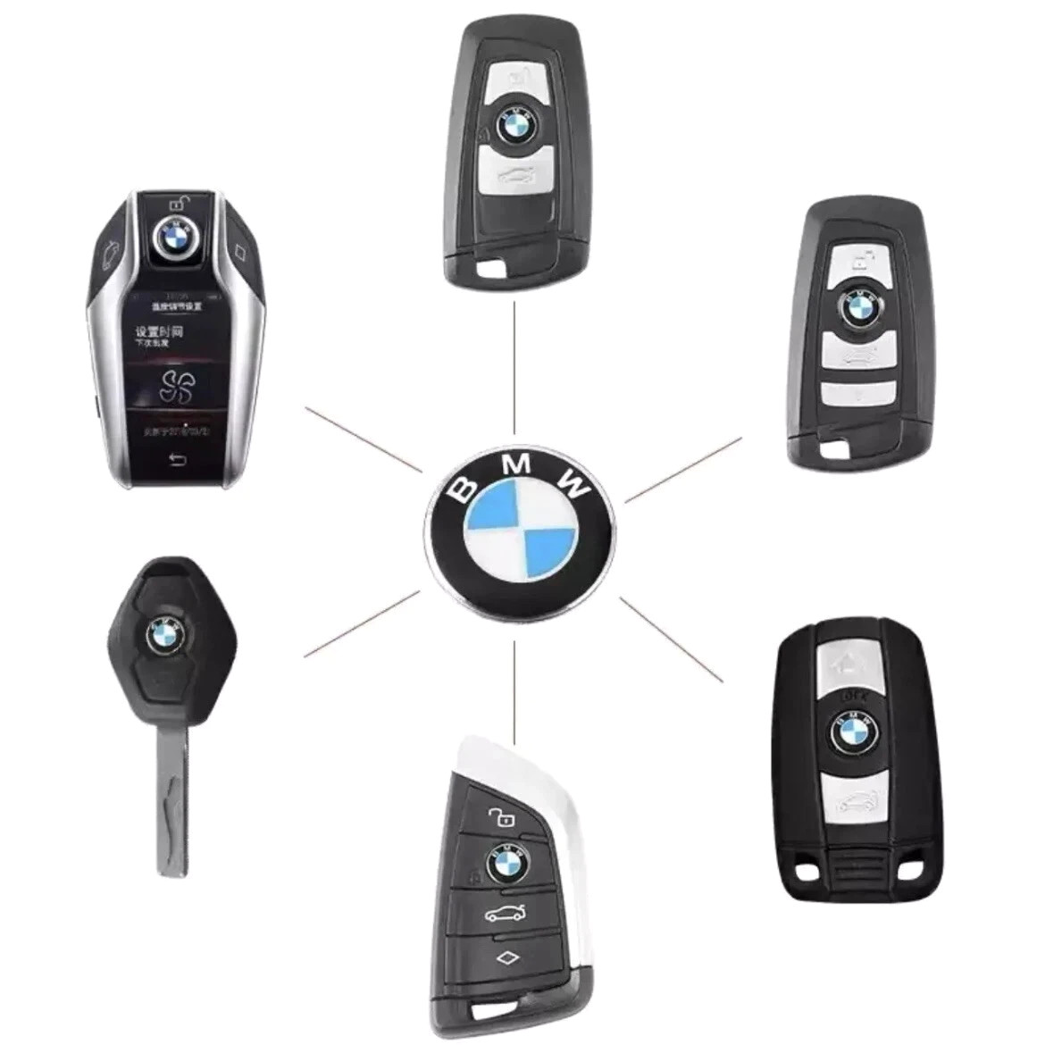 2Pcs x 11 MM Sticker Emblem Replacement Fit for BMW Key Fob Remote Badge