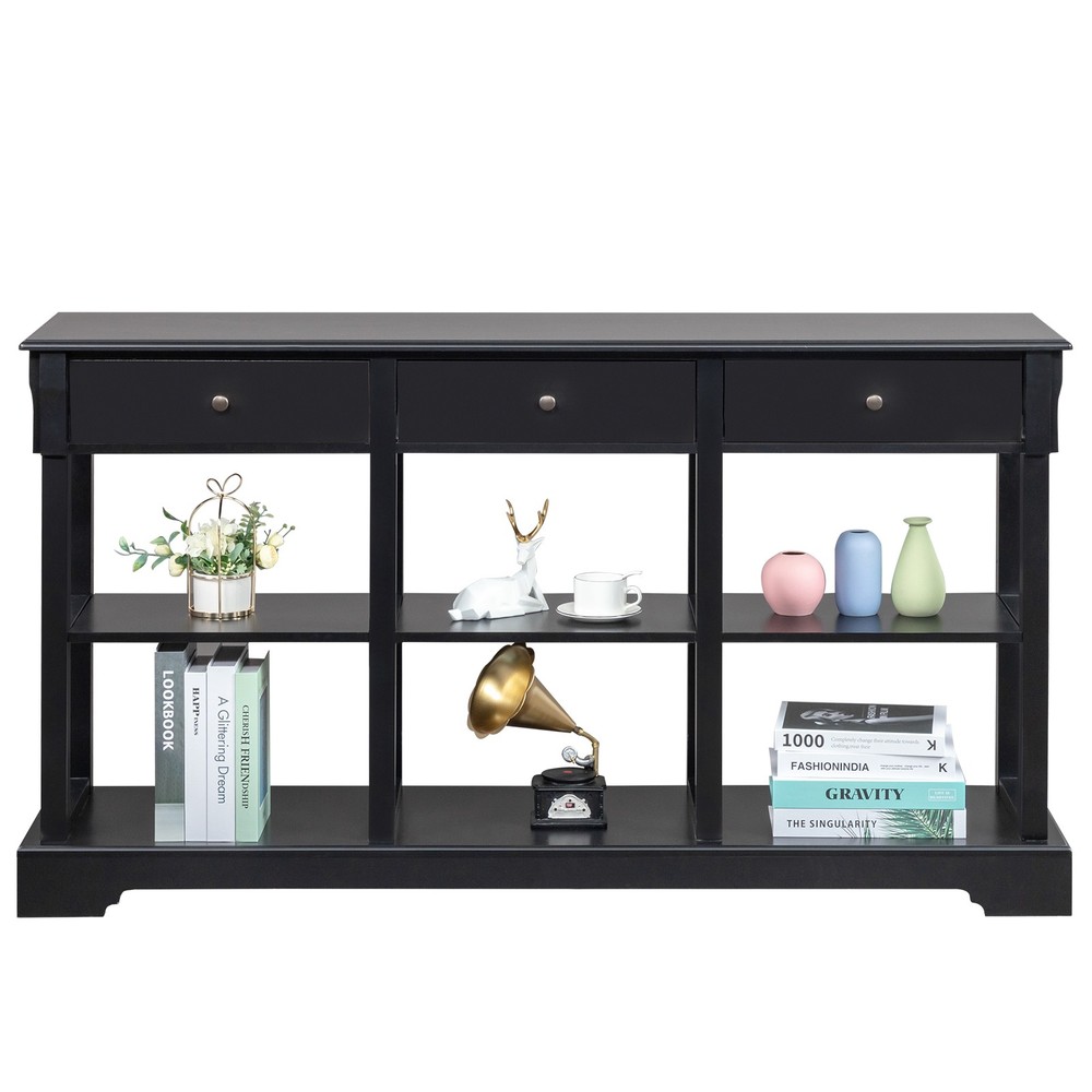 Console Sofa Table with Ample Storage, Retro Kitchen Buffet Cabinet Sideboard