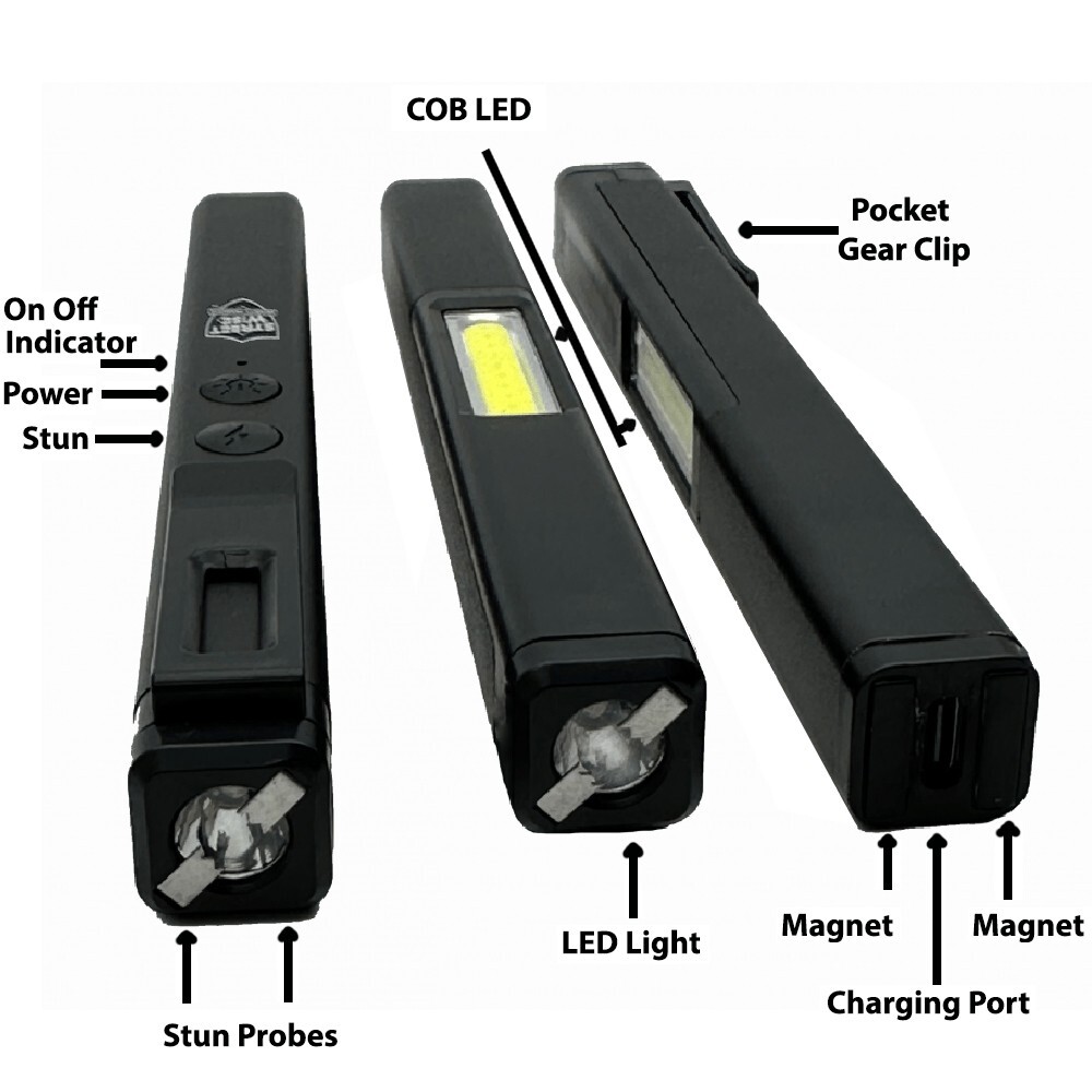 Streetwise Dual Light STUN GUN Flashlight 50,000,000 Flood Light Three Modes HR