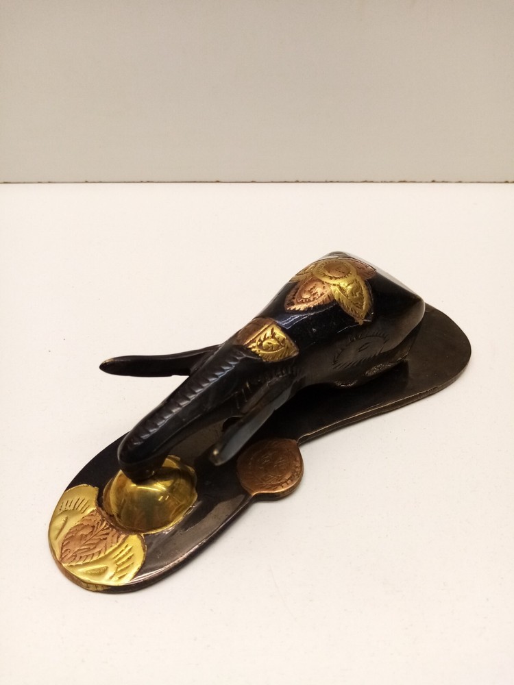 Brass Elephant Head Shape Door Knocker-damaged
