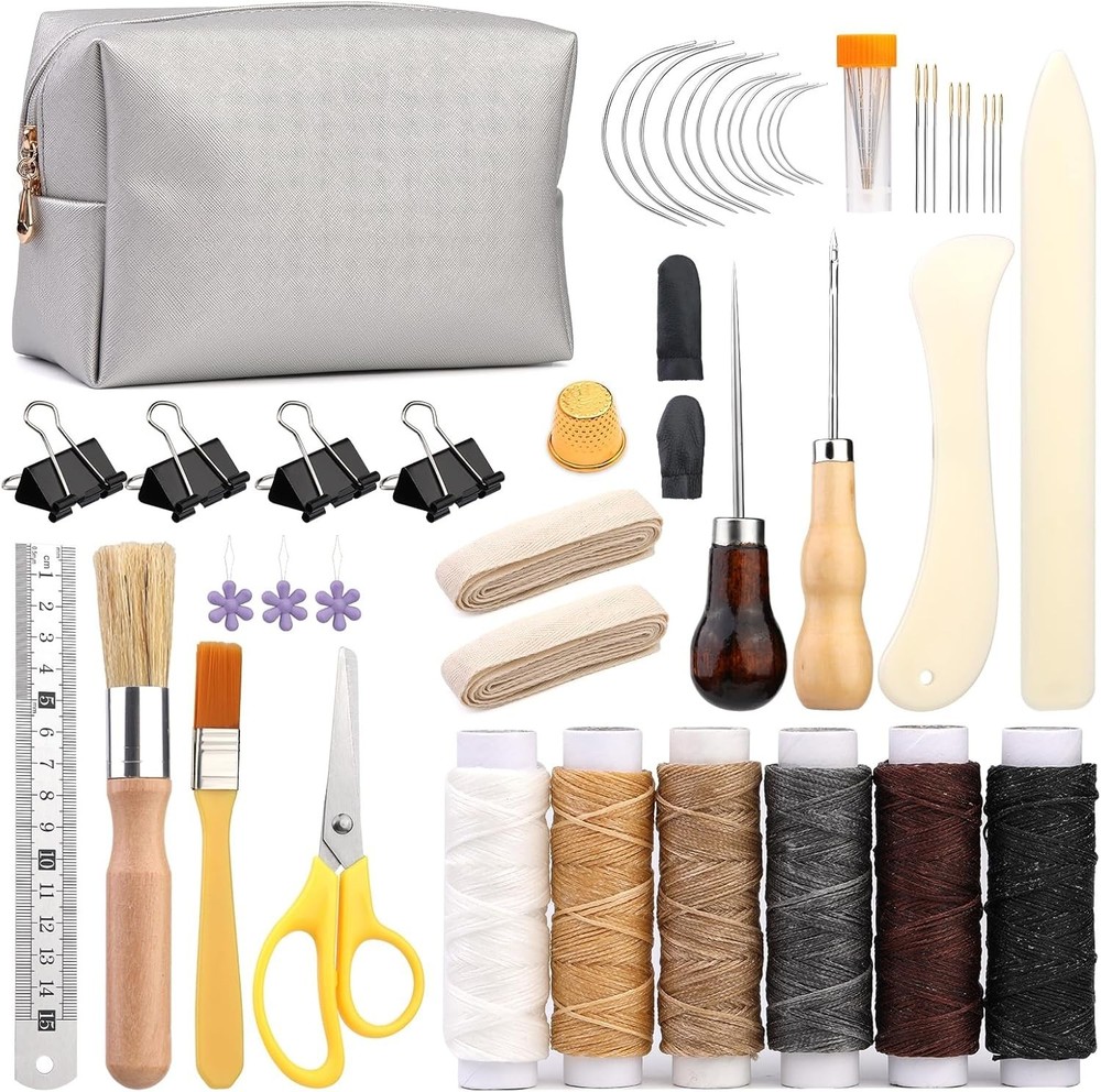 49 Pcs Book Binding Kits for Beginners Hand Bookbinding Tools Bookbinding Sup...