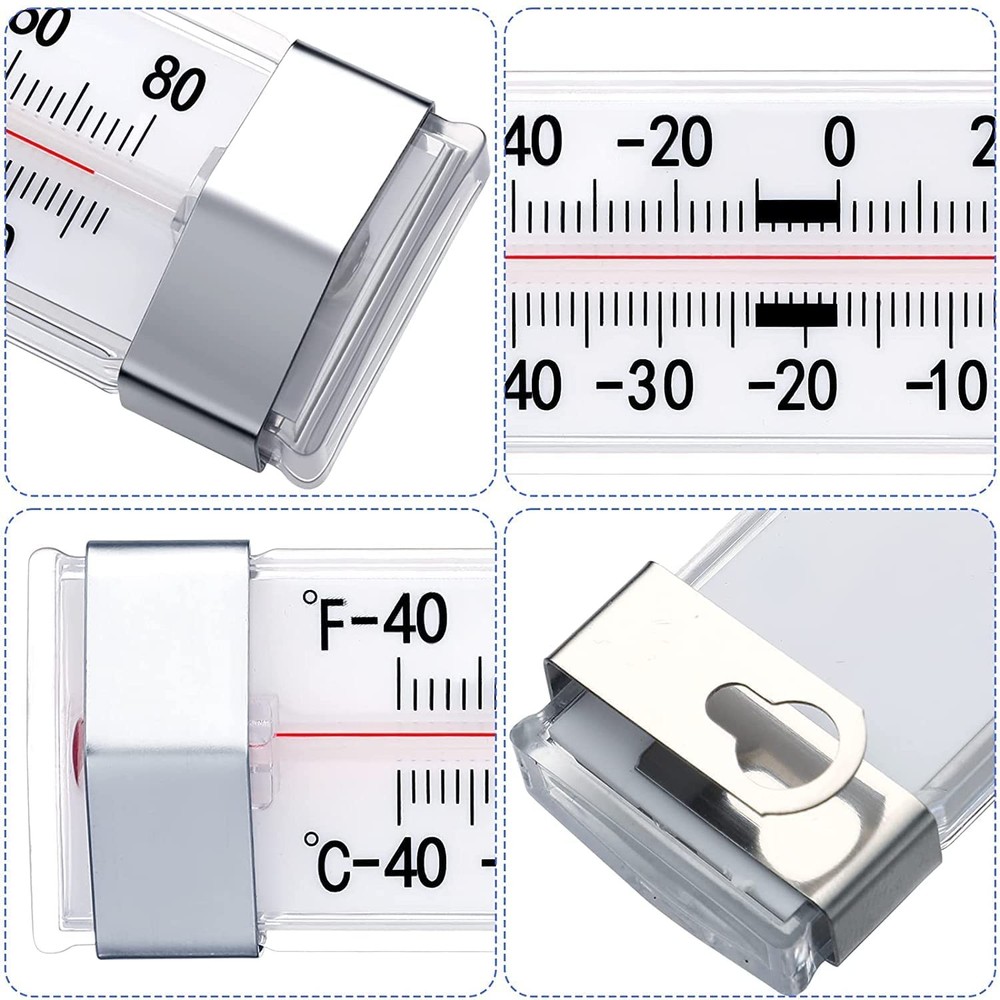 12 Pack Fridge Refrigerator Freezer Thermometer Transparent