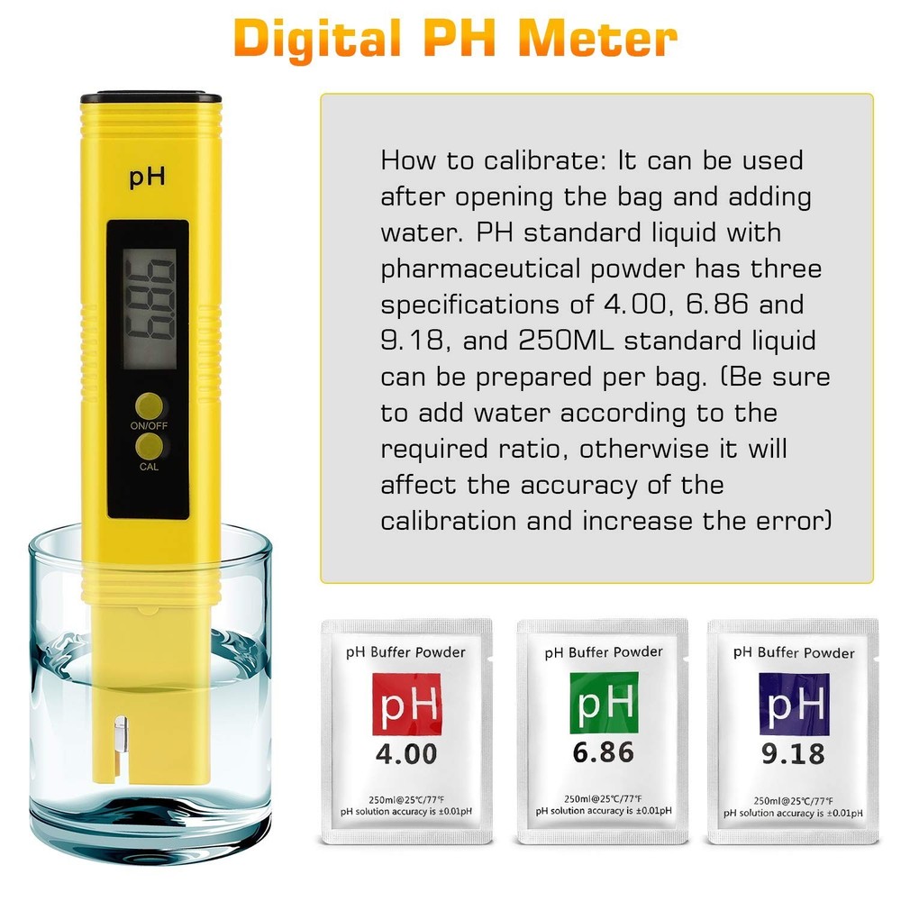 Portable pH Meter with Automatic Temperature Compensation for Easy Testing