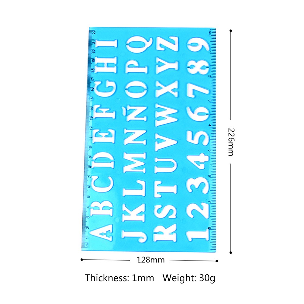 Plastic Drawing Ruler Alphabet & Number Hollow Template Stencil Learning TSWL