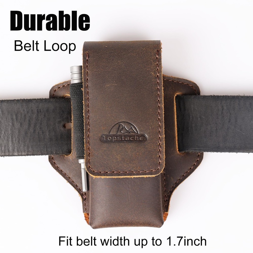 Topstache Leather Multitool Sheath for Belt - Holder - Darkbrown
