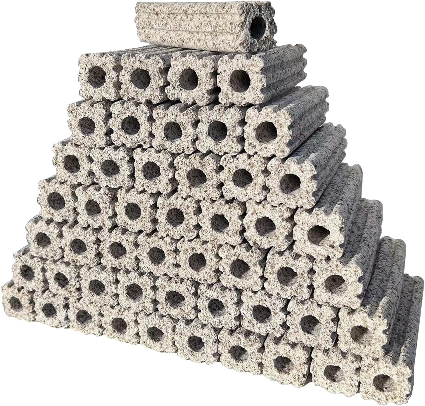 6-inch Long Large Aquarium Fish Tank Filter Media 100pcs Bio Ceramic Blocks