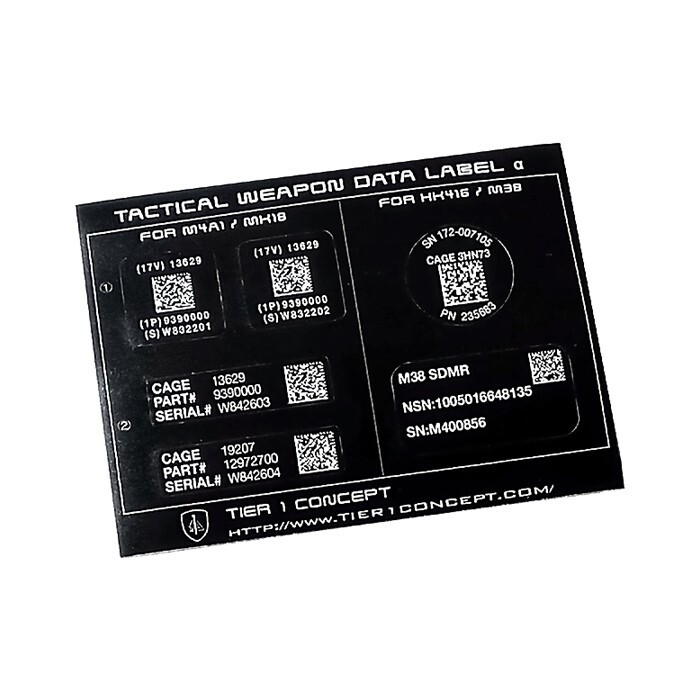 Tactical Data Matrix / QR Code Plastic Sticker Label For MK18 / HK416 / M4A1