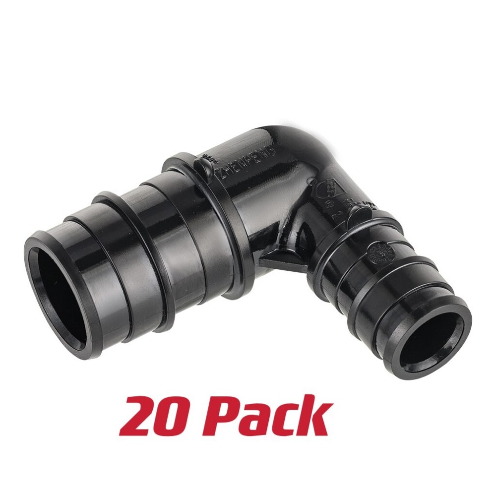 EFIELD 20 PCS Poly PPSU Pex-A Expansion Fitting 3/4" x 1/2" Reducing Elbow