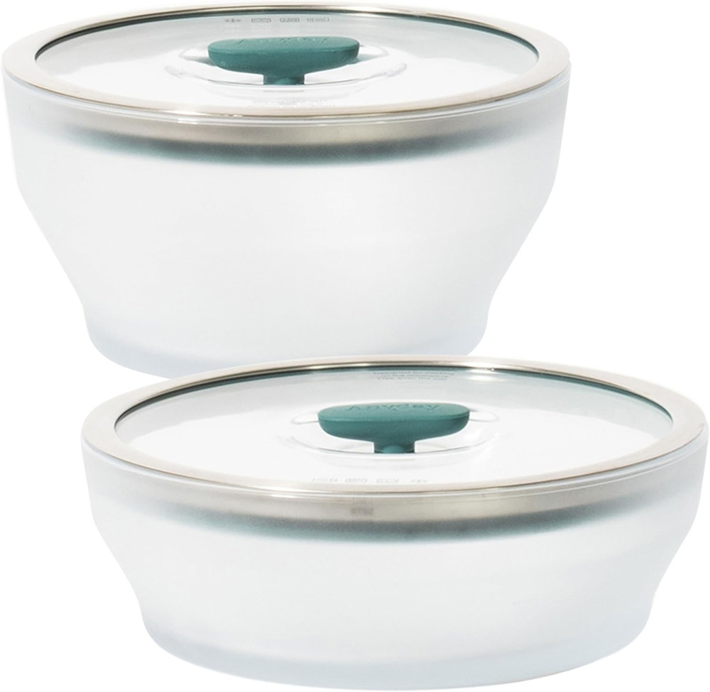 Microwave Cookware & Glass Food Storage Set - 4-Pc Stackable Containers