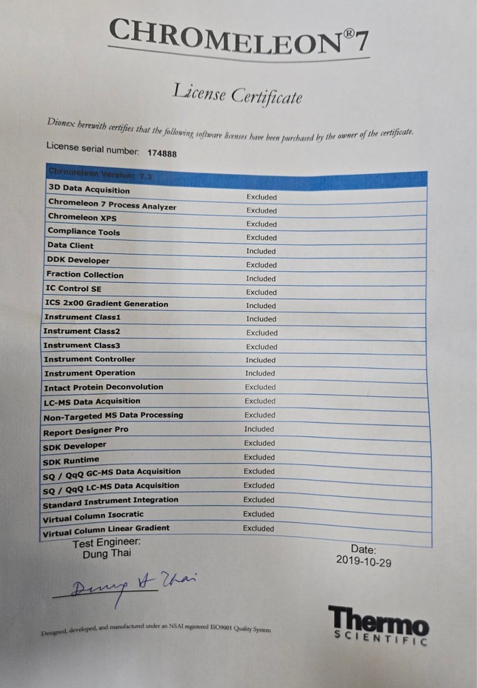 Thermo Chromeleon Ion chromatography control software, complete