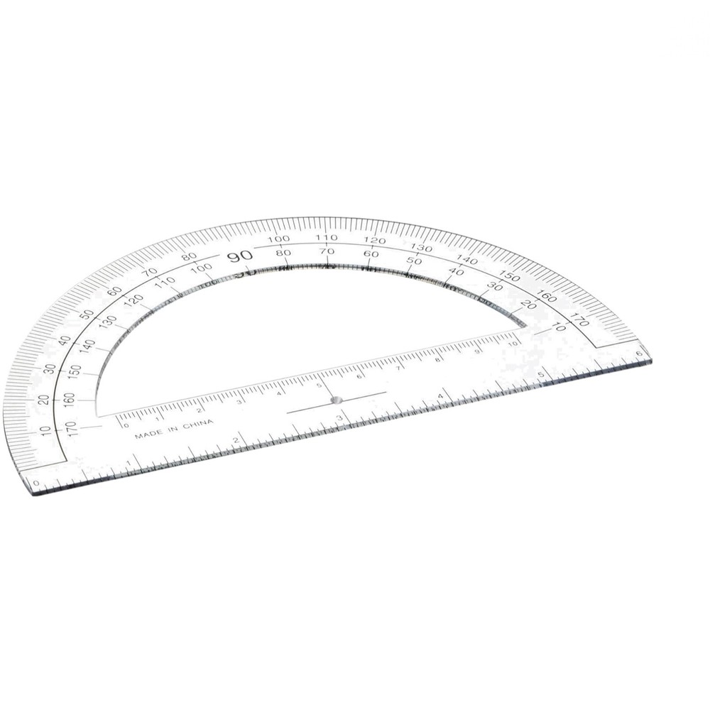 Accurate 6-Inch Transparent Protractor with Raised Graduations for Easy Reading