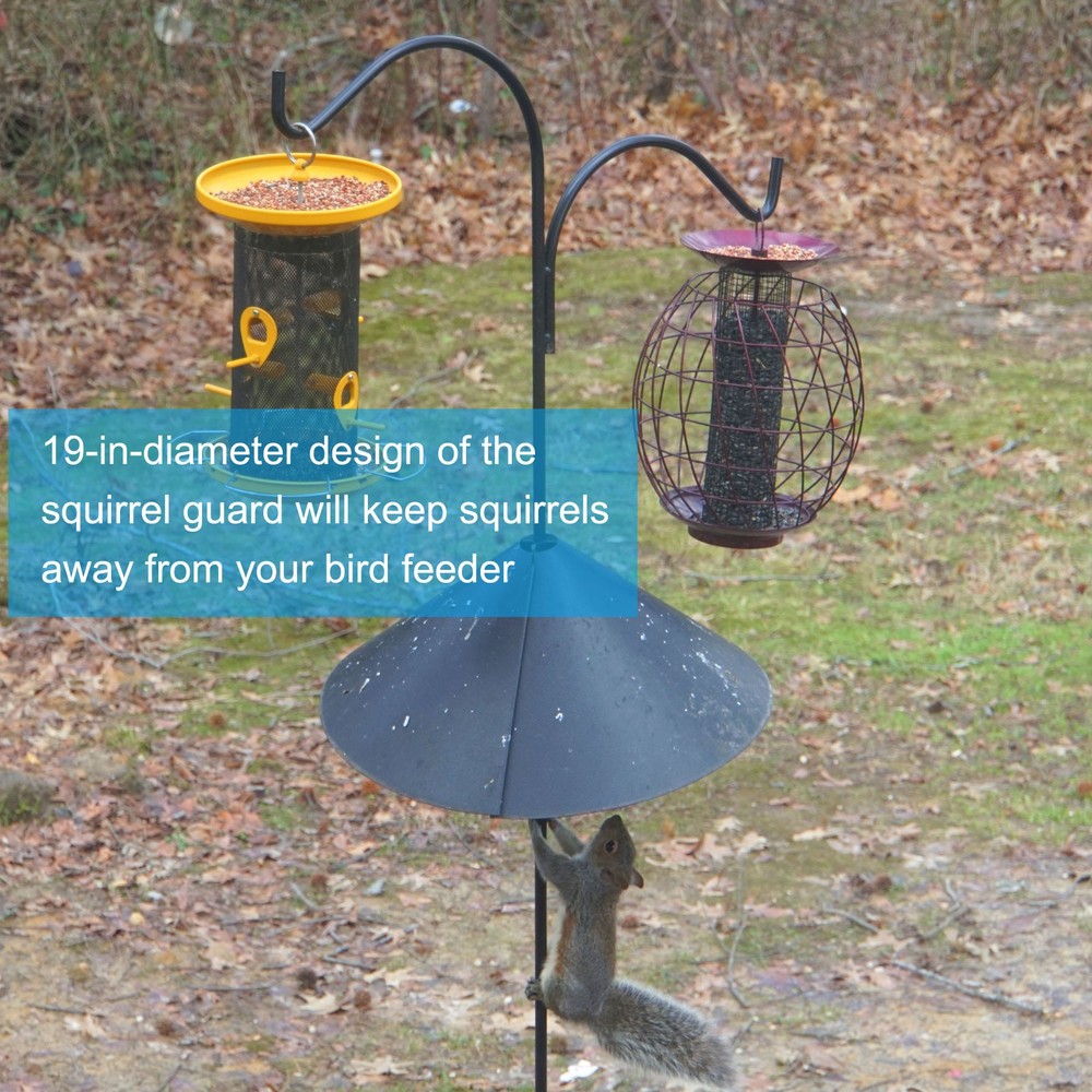 2 Pack Squirrel Baffle for Bird Feeders Pole 16 inch, Black