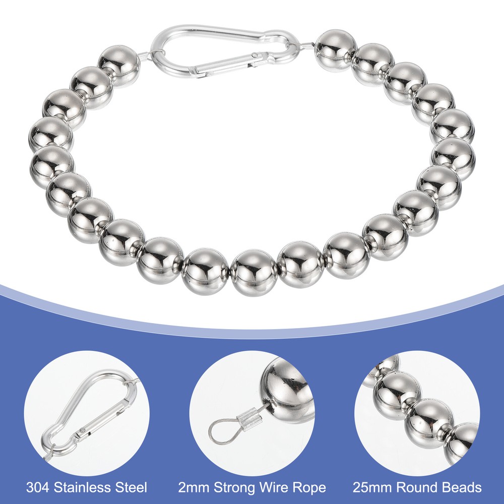 1 Pcs Flag Pole Beaded Retainer Ring, Silver Tone