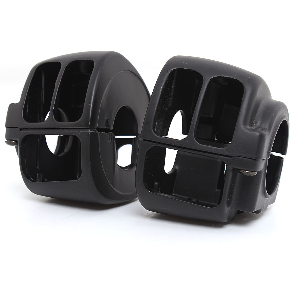 Black Handlebar Switch Housing Hand Control Kit For Harley Touring Softail FXR