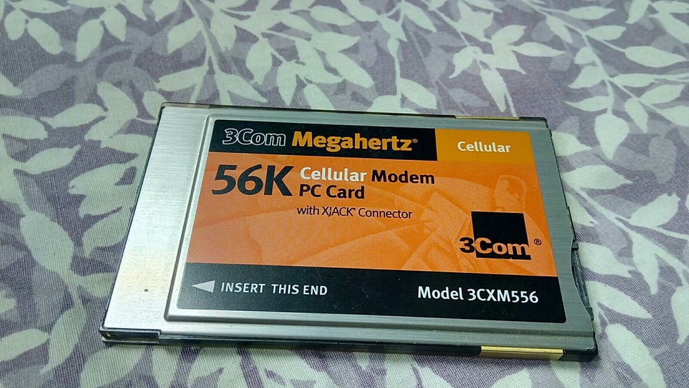 3Com Megahertz 56K Cellular Modem PC Card Model 3CXM556 XJACK