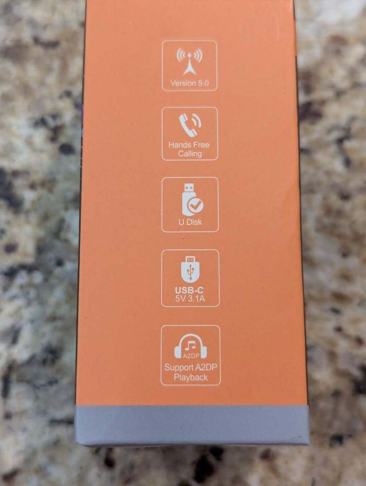 C26 Car MP3 Player RGB Ambient Lighting USB-C 5V 3.1A