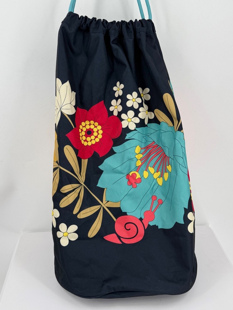 Vera Bradley Happy Snails Navy Blue Lined Adjustable Strap Laundry Clothes Bag