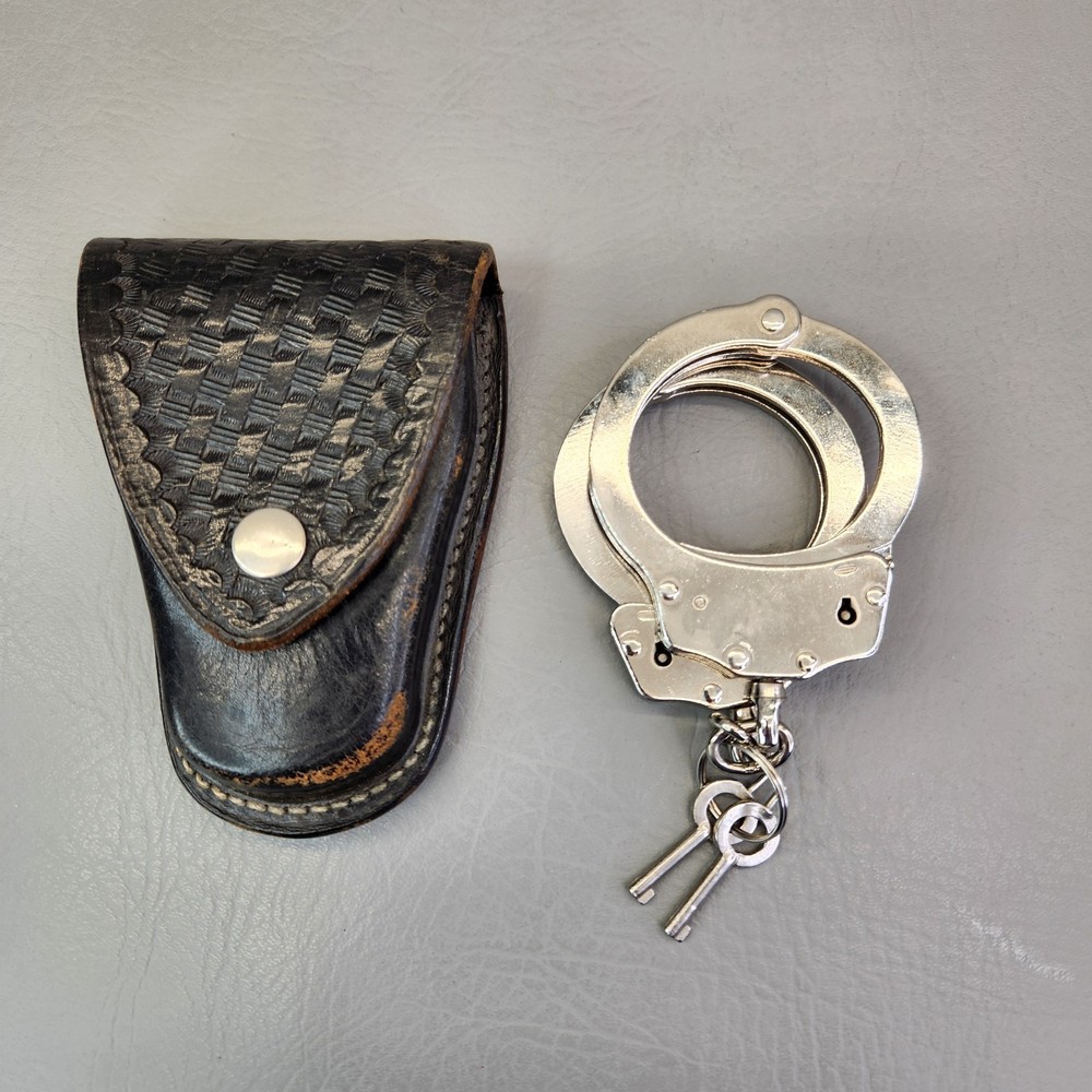 Security Handcuffs Double Lock Professional w/Keys & Pouch Holster