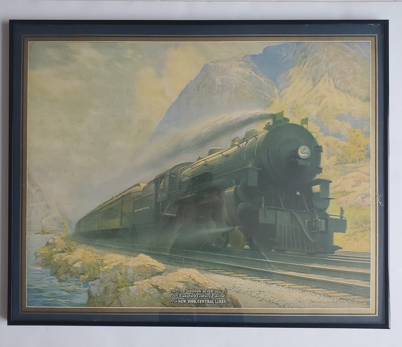 Vintage New York Central Hudson River Valley Train Railroad Travel Poster 24x20"