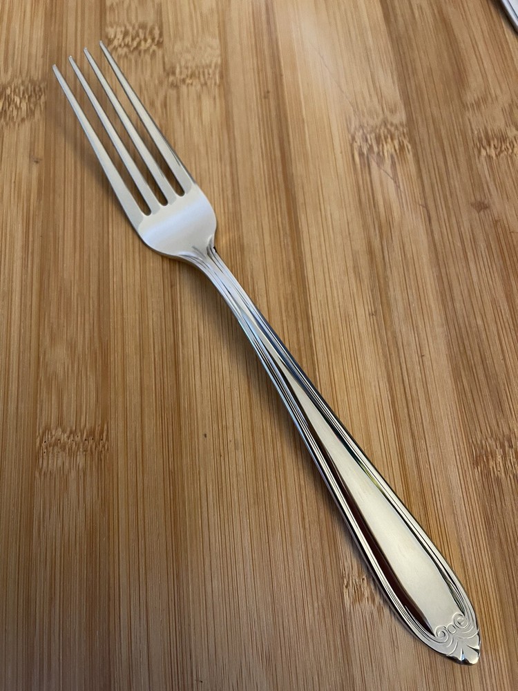 Lenox 18/10 Stainless FOREST PARK Outlined Scroll Tip DINNER FORK 8" NEW