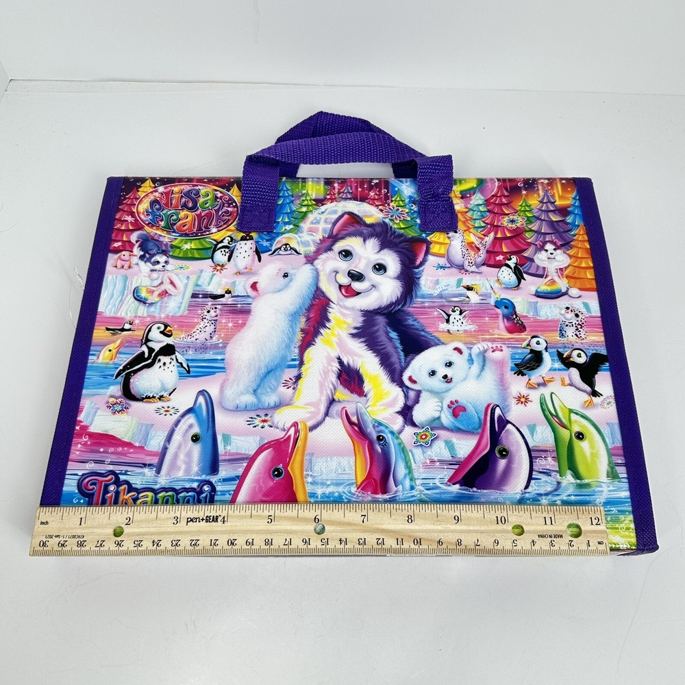 Lisa Frank Tri Fold Binder TIKANNI WOLF Cute Bright Fun