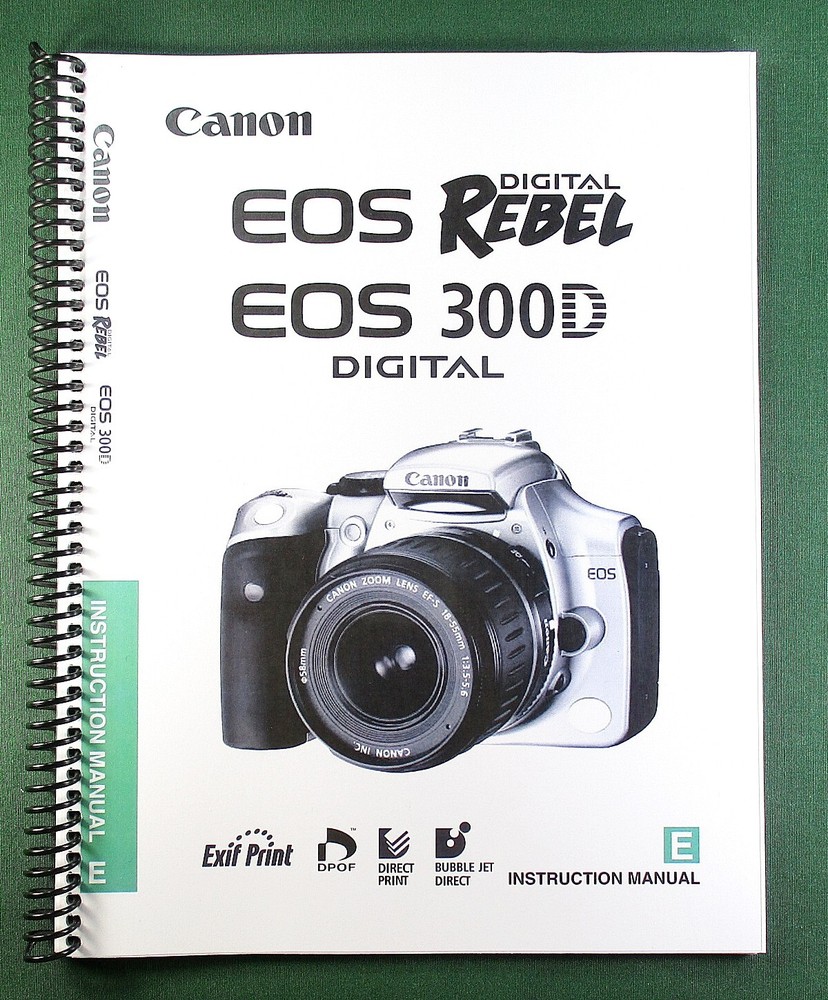 Canon EOS 300D Instruction Manual: 140 Pages & Protective Covers