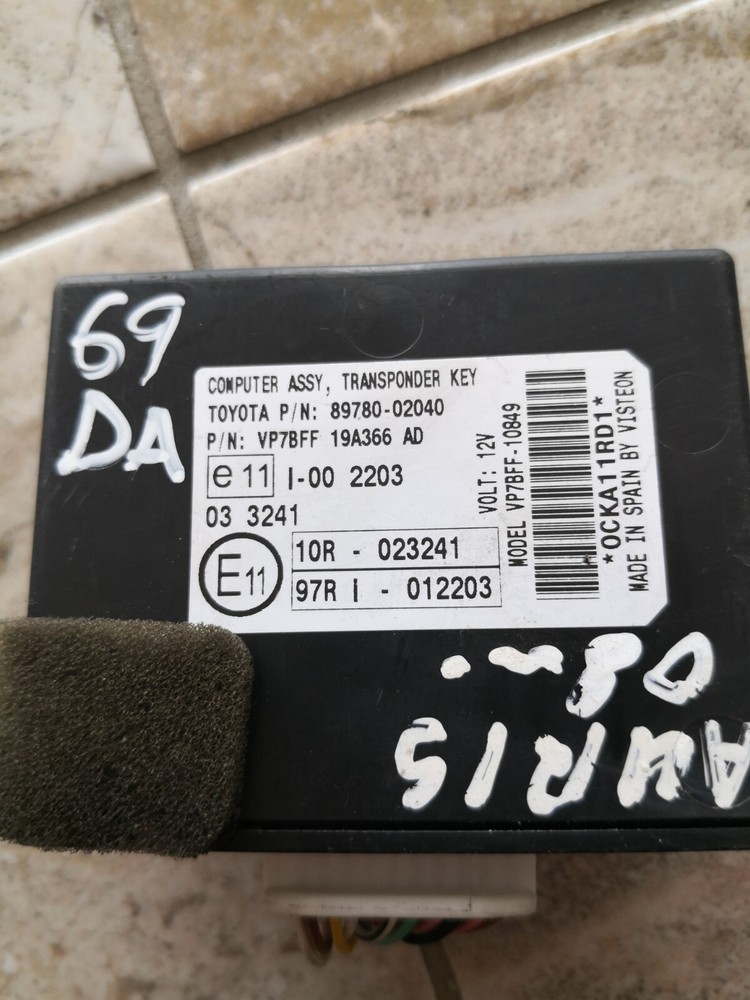 Toyota Auris 2008/Immobilizer control unit module/8978002040